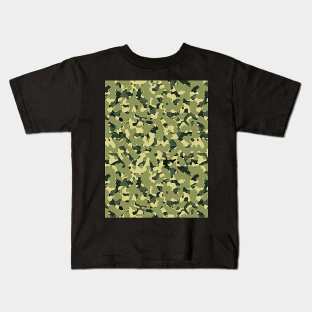 Green Camouflage Kids T-Shirt by OriginalDarkPoetry